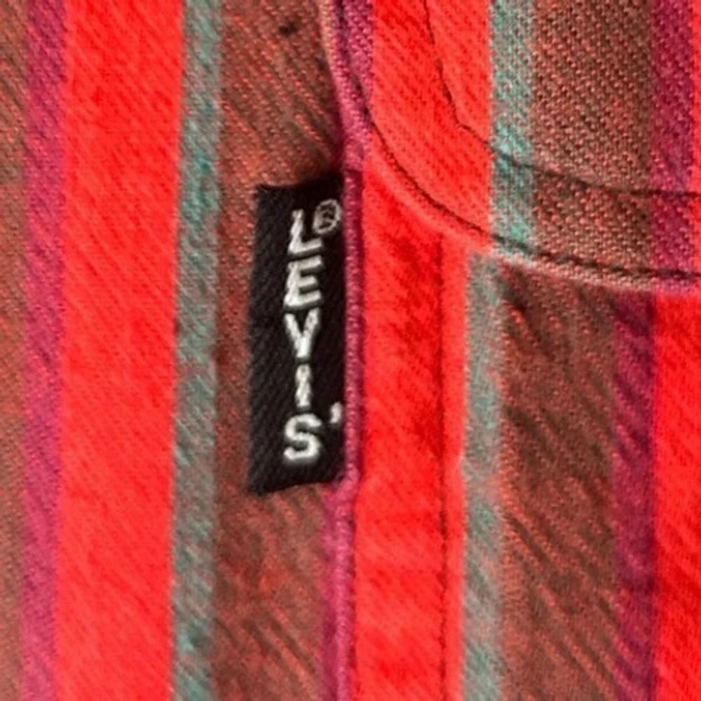 Vintage Big E Levis Button Down Shirt Striped Size M Retro Streetwear Western